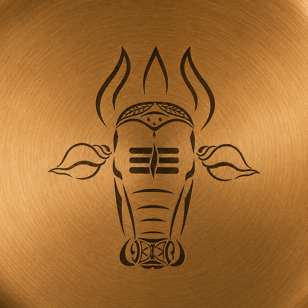 Ambi 100% Pure Kansa Nandi Etched Puja Thali - 8 inch