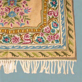 Chain Stitch Crewel Wool Embroidery Rug (60" x 36")