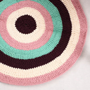 Crochet Work Upcycled Cotton Rug (28" x 28")