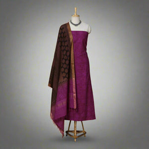 3-Piece Block Print Cotton Mangalagiri Dress Material