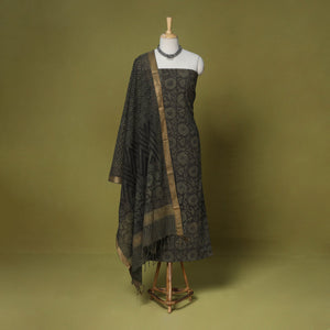 3-Piece Block Print Cotton Mangalagiri Dress Material