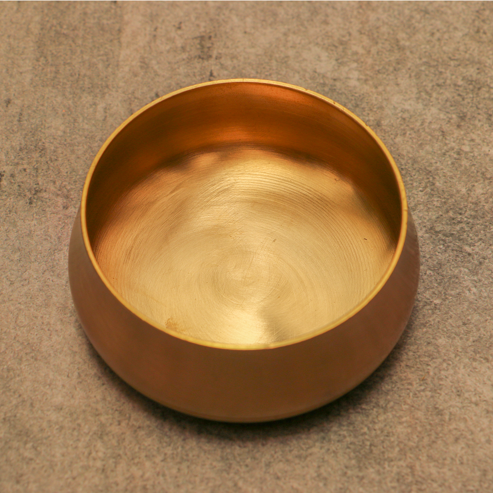 Large Pure Brass Bowl – 3" Diameter