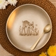 Ambi Pure Kansa Deer & Fawn Etched Plate - 8 inch with Spoon