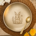 Ambi Pure Kansa Rabbit Etched Plate with Spoon – 8 Inches