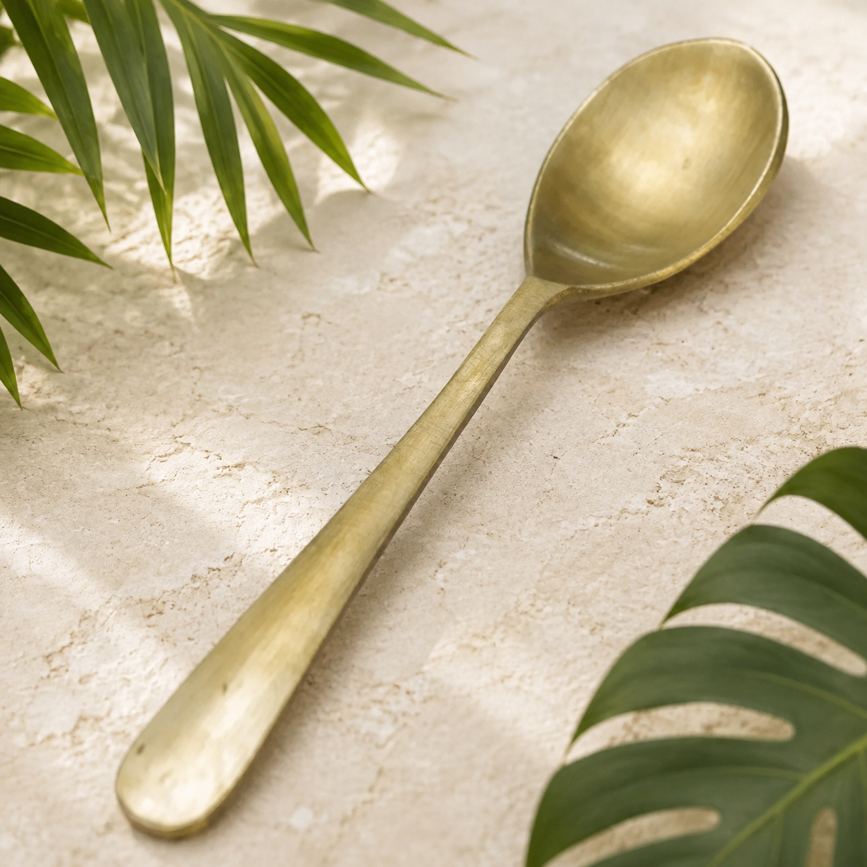 Ambi Pure Kansa Rabbit Etched Plate with Spoon – 8 Inches