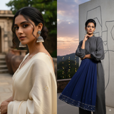 Grey Shifa Handcrafted Beaded Jhumki Earrings