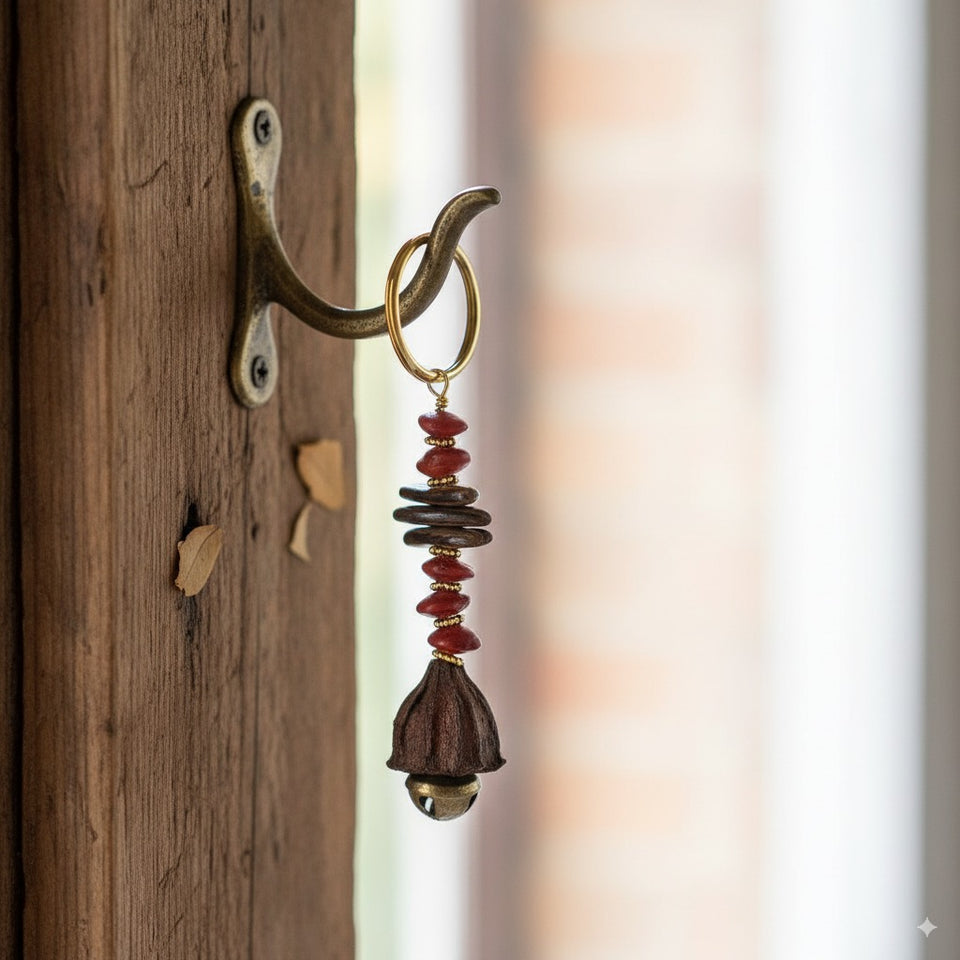 Abstract Pastel Wooden Keychain