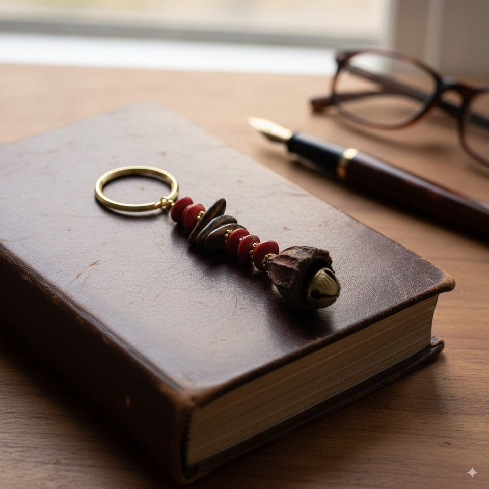 Abstract Pastel Wooden Keychain