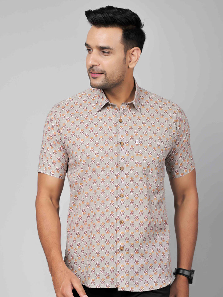 Men’s Short-Sleeve Cotton Shirt by House of Gulab