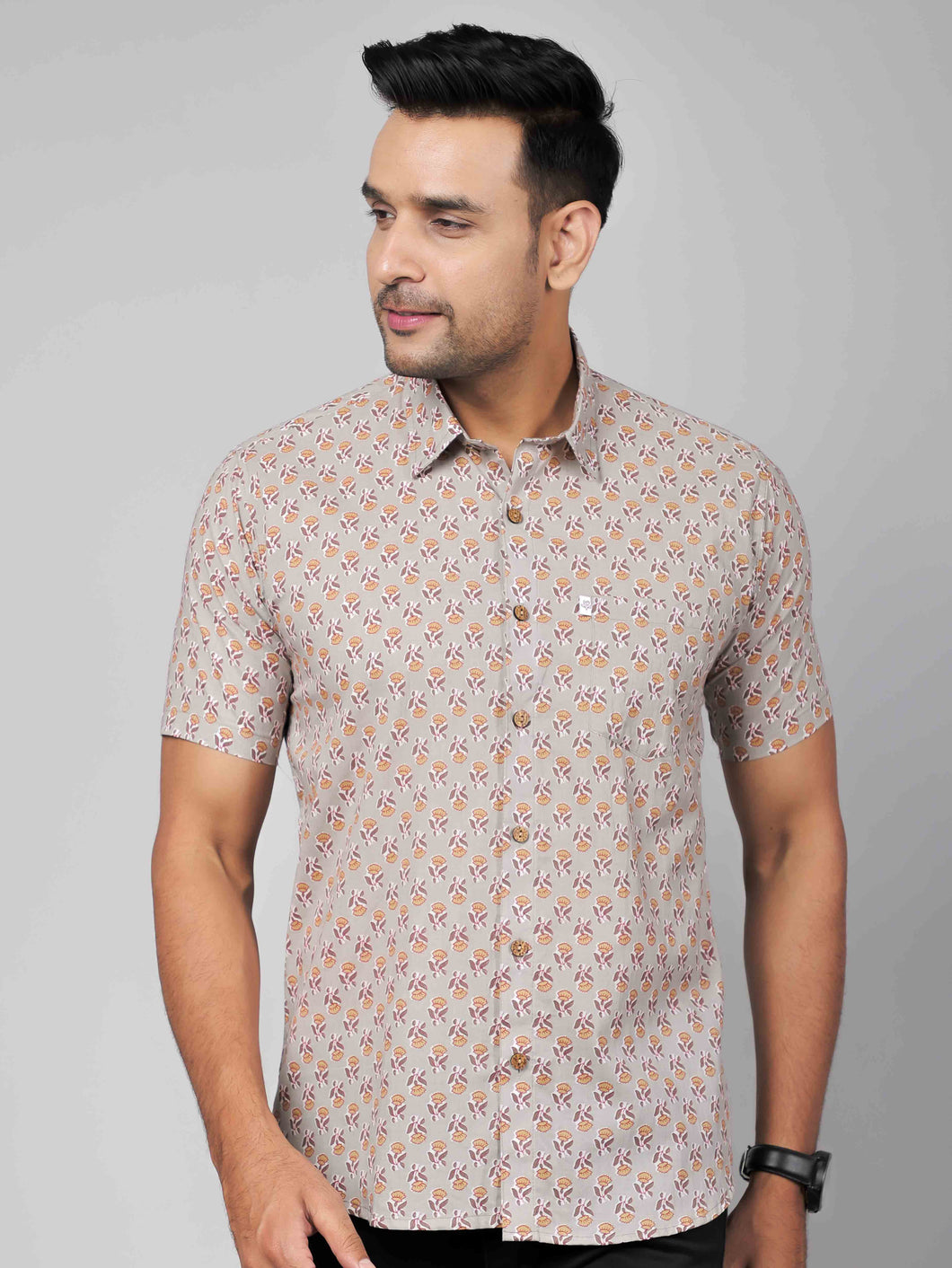 Men’s Short-Sleeve Cotton Shirt by House of Gulab